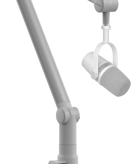 IXTECH Boom Arm - Adjustable 360° Rotatable Microphone Sturdy Stainless Steel Mic Desk, Table Stand Foldable Scissor Stable Mount Arms for Radio Studio, Podcast, Gaming (MATTE SILVER)
