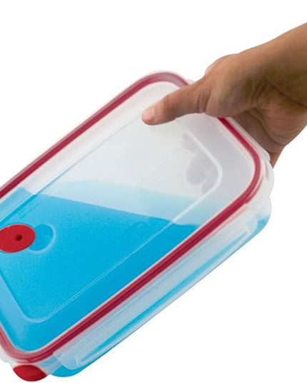 Sterilite Ultra-Seal 16 Cup Rectangle, Airtight Food Storage Container, Latching Lid, Microwave and Dishwasher Safe, Clear With Blue Gasket, 16-Pack