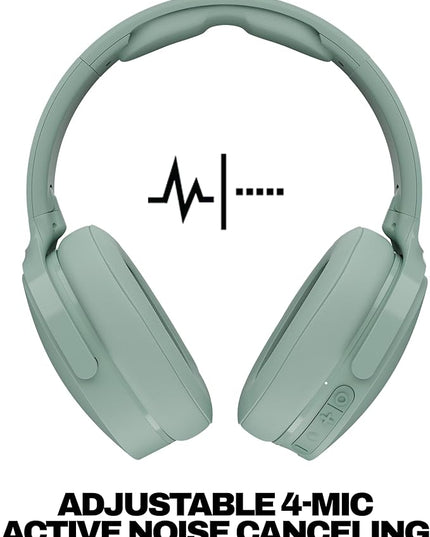 Skullcandy Hesh ANC Wireless Over-Ear Bluetooth Headphones, Active Noise Cancelling, Up to 22 Hrs Battery, Foldable Lightweight Design, Microphone for iPhone Android - Preppy Sage