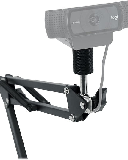 Rockville iSTAND 75 Desktop Boom Arm Stand, Mic/Phone/Tablet/Webcam Holder, Weighted Steel Base, 360-Degree Swivel, Anti-Scratch Grip, for Podcasting and Streaming