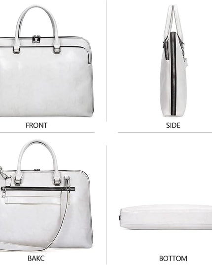 Blofinche Laptop Messenger shoulder bag: Genuine Leather work Briefcase 13.3 15.6 inch designer handbag