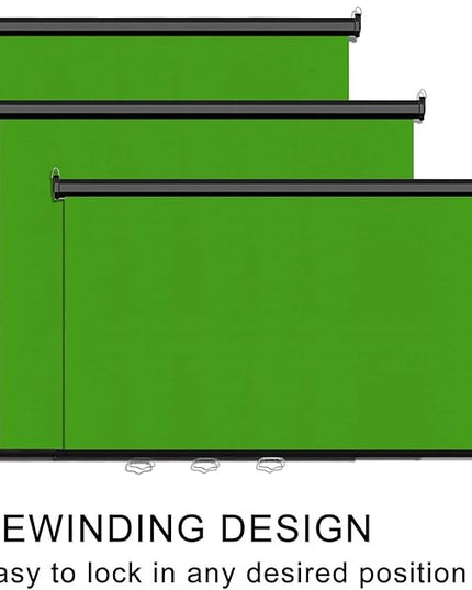 EMART 75 x 79in Retractable Green Screen, Chroma Key Panel Pull Down Auto-Locking and Self-Rewinding, Collapsible Wrinkle-Resistant Chromakey Backdrop for Zoom, Streaming, Photographic Studio