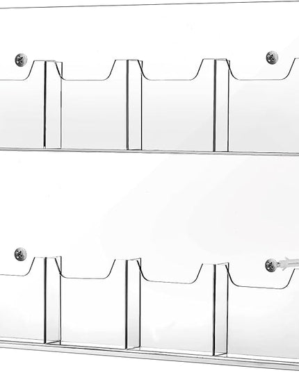Eersida Acrylic Brochure Pamphlet Holder Brochure Display Stand Business Tri Fold Multi Slot Holder Rack Wall Mount Clear Pocket Space Saver for Flyer Literature Menu Advertise