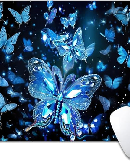 Blue Crystal Square Mouse pad, Texture, Waterproof, Anti Slip Rubber Base, Computer Mouse pad, Laptop Mouse pad