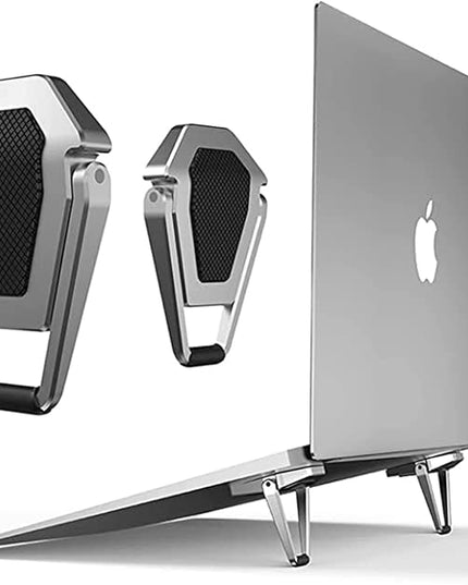 MIYKUISH Portable Invisible Laptop Stand - 2PCS Zinc Alloy Mini Stand, Heat Dissipation Pad, Lifter for 12-20 inch Laptops