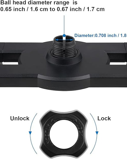 Tablet Holder with 3 Ball Adapters,Aluminum Alloy 17 mm to 17 mm/17 mm to 20 mm/17mm to 25 mm Ball Joints,Compatible with 17mm/20 mm/25 mm Size Ball Socket Mount (25 mm Compatible with RAM Mounts)