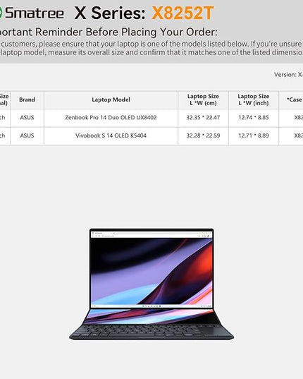 Smatree Hard EVA Protective Sleeve Case Compatible for 14.5 inch ASUS Zenbook Pro 14 Duo OLED, for ASUS Zenbook Pro 14 OLED, for ASUS Vivobook S 14 OLED K5404 Laptop and Anti-Shock Bag, Green(X8252TG)