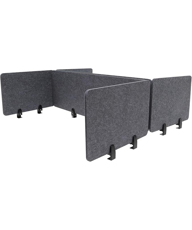 2 Sets Polyester Desk Dividers, Soundproof Room Divider Office Furniture Partitions, Privacy Desk Panel with Clamps, Stand Up Freestanding Desk Privacy Panel for Office Classroom(47.3"x16"+ 23.6"x16")