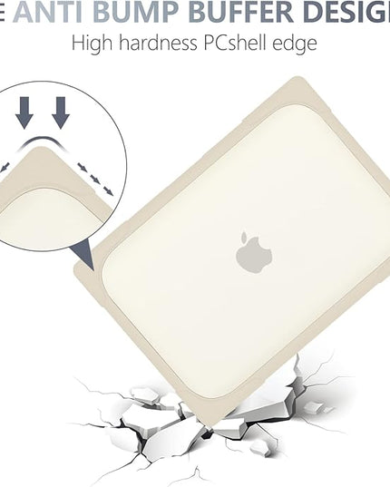 Batianda for M4 MacBook Air 13.6 inch Case 2025 2024 2022 Release Model A3240 A2681(M2) A3113(M3), Heavy Duty Shockproof Protective Hard Shell with Fold Kickstand & Keyboard Cover, Khaki