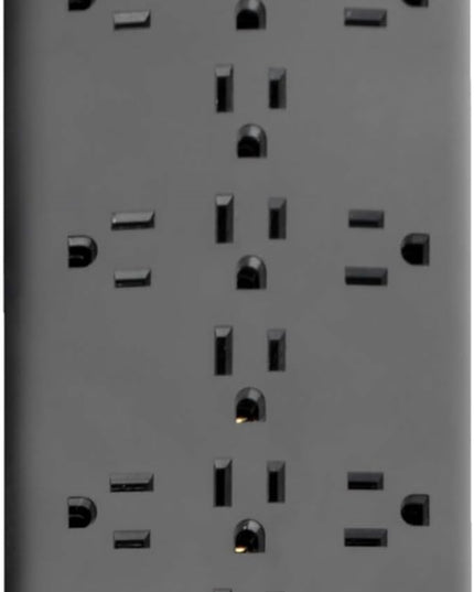 Eaton Tripp Lite TLP128TTUSBB Surge Protector Power Strip, 2 USB Charging Ports, 12 Outlets, Flat Plug 8ft Extension Cord, 4320 Joules | Coax and RJ11 Port for Home Phone, TV, & WiFi Router Protection