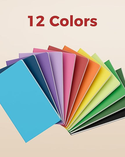 12 PCS Colorful Blank Notebook Journals Bulk, 60 Pages, 5.5 x8.3 inch, A5 Unlined Travel Journal Set for Travelers, Kids, Students and Office, Writing Drawing Sketchbook Diary Subject Notebooks