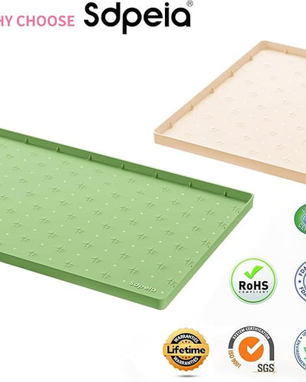 Sdpeia Under Sink Mat 22"×19" Waterproof Silicone Cabinet Liner & Sink Protector for Kitchen & Bathroom, Multi-Purpose Organizers Tray for Pets, Laundry, Cat Litter Mat