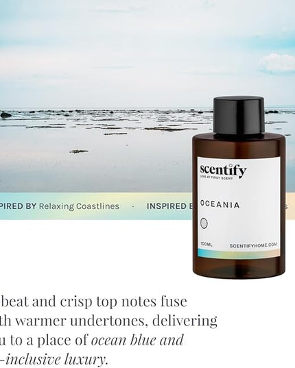 Scentify Oceania Aroma Oil Refill Scent for Oil Diffusers - Orange, Apple, White Tea, Lavender Scents - Luxurious Relaxing Aromatherapy Diffuser Fragrance 100ml, 3.38 oz