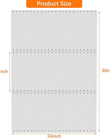 TORACK 3 PCS Metal Pegboard Panels(12x24 inch) for Wall Garage Utility Tools Storage Pegboard for Workbench, Modular Peg Board Tool Organizer Boards(Pack of 3, Grey)