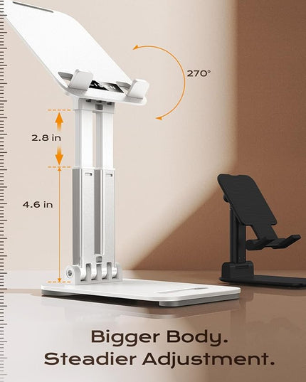 LISEN Tablet Stand for iPad Stand Holder Desk, Foldable Home Office Desk Accessories Travel for iPad Holder Dorm College Essentials Portable Monitor Stand Fits Tabs Kindle iPhone 4-15.9" White