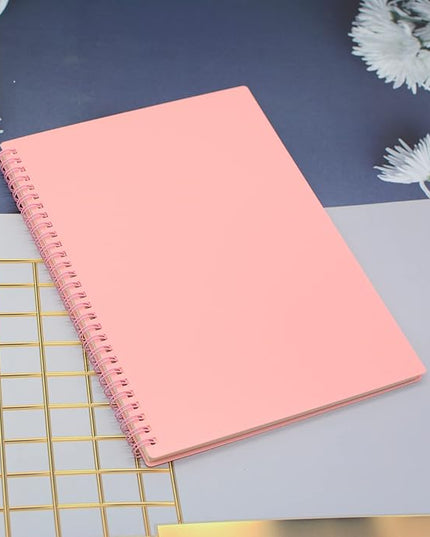 Yansanido Spiral Notebook, 4 Pcs 10.5 Inch x 7.45 Inch B5 Thick Plastic Hardcover 7mm College Ruled 4 Color 80 Sheets -160 Pages Journals for Study, Work, Travel and Notes (B5, 4 Pcs Light Color)