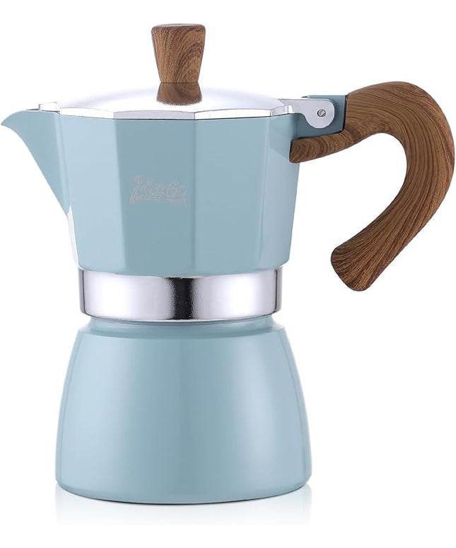 Espresso Maker Stovetop,Camping Moka Pot 2 Cup/120ML,Stove Top Espresso Italian Coffee Maker,Easy to Use (Blue)