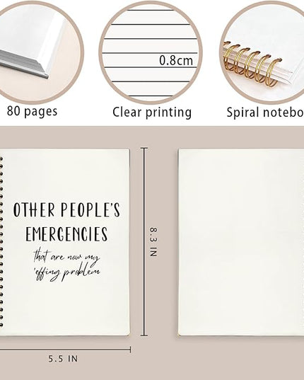 Funny Notebooks for Work, Funny Office Gifts, Funny Notebooks for Work, Office Gag Gifts for Coworkers Funny, Office Supplies, Office Humor Gifts, Funny Hardcover Spiral Notebook 5.5x8.3 Inch