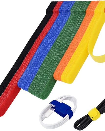 80pcs Cable Ties Reusable Multicolor Wire Ties Cable Management Cord Ties Reusable for Electronics Hook and Loop Cable Ties for Computer 4 6 8 Inch with 6 Colors