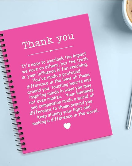 Thank You Rose Red Hardcover 160 Pages Spiral Notebooks, Funny Thank You Gifts for Women Men Coworkers Leader Mentor, Appreciation Gifts for Employees, Thanksgiving Gifts for Colleagues Leaders