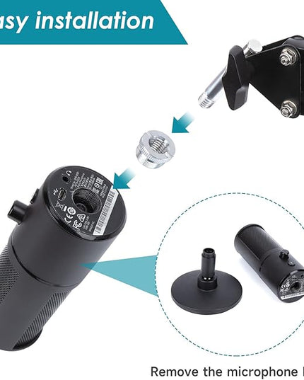 YOUSHARES Razer Seiren X Wall Mount Boom Arm - Wall Mount Microphone Holder for Razer Seiren X Mic, Vertical Surface Mount and Freely Swiveling Metal Wall Mount Clip Suitable for Saves the Desk Space