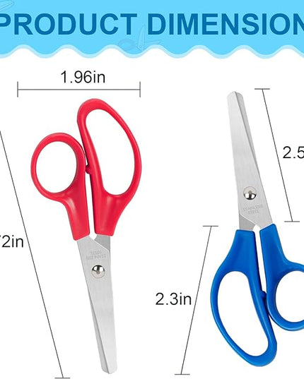 Toidgy 180 Packs Kids Scissors, 5 Inch Scissors Bulk for School, Blunt Tip Scissors for Kids Student Teacher, Safety Scissors for Preschool Classroom Office Home, School Supplies Craft Cutting Paper