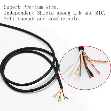 NewFantasia Replacement Audio Cable 3.5mm 5 Pole Male Compatible with SteelSeries Arctis Nova 1, 1X, Pro, 7, 7X, 1P Gaming Headset 1.3meters/4.3feet