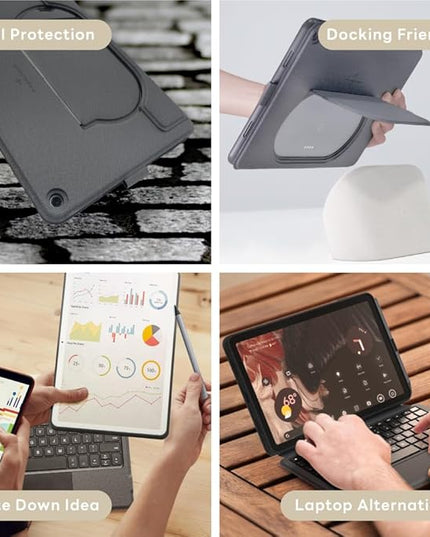 EIP Magnetix Keyboard Case for Google Pixel Tablet 11 inch (2023), Adjustable Viewing Angle, Detachable, Easy Carry, Protective Cover Compatible with Speaker Dock, 7 Backlight Color, US Layout