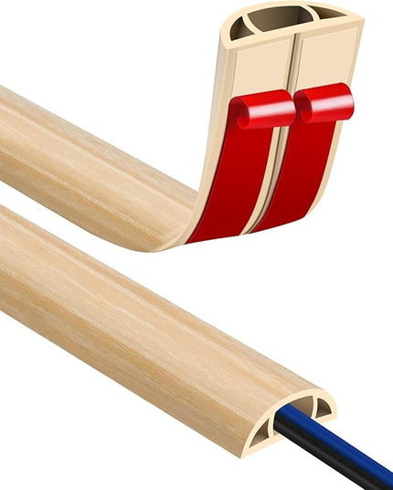 Floor Cord Covers for Wires 3.3FT Cable Hider Wire Cover Self Adhesive Cord Hider Floor for Offices, Homes, Workshops, Warehouses Cable Cavity 0.39" W x 0.27" H