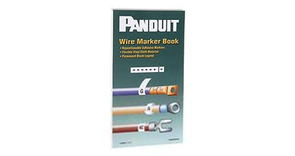 Panduit PCMB-16 Pre-Printed Wire Marker Book, Vinyl Cloth, .22 by 1.38-Inch L, 0-33, A-C, +, -, L1-L3, T1-T3 Legends Only