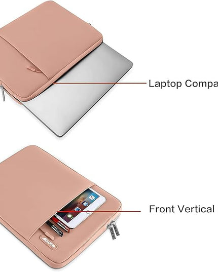 MOSISO Laptop Case 15 inch, 15 inch Laptop Sleeve Compatible with MacBook Air 15 M4 A3241 M3 A3114 M2 A2941 2025 2024 2023,Dell XPS 15,Polyester Vertical Computer Sleeve Bag with Pocket, Salmon Pink