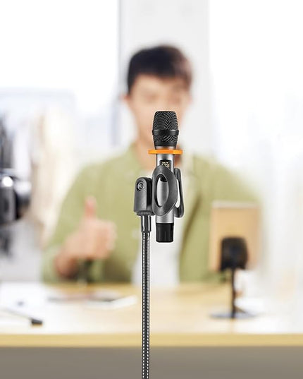Gooseneck Microphone Stand 360° Adjustable Microphone Arm Flexible Mic Desk Clamp 13in Desktop Gooseneck Arm Clip Holder Desktop Mic Stand Holder for Lectern Lectures Podium Streaming