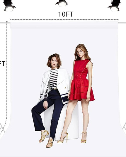 TRLYC White Photography Backdrop - 10 x 20 FT White Backdrops for Photoshoot Background Screen for Photo Backdrop Video Photography Studio Photo Backgrounds Background Screen Parties