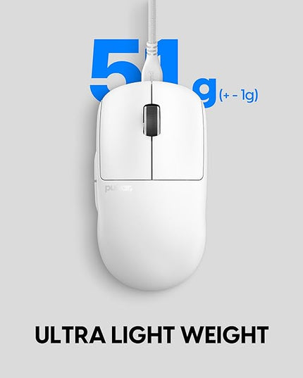 Pulsar Gaming Gears X2 Wired Gaming Mouse, Ultra Lightweight, Optical Switch, 26000 DPI, Motion Sync, PAW3395 Sensor (Medium, Wired, White)