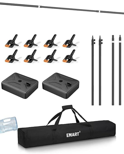 EMART Backdrop Stand with Heavy Duty Water Tank Base 7x10ft Adjustable Metal Photo Backdrop Stand Kit Pipe and Drape Square Background Frame for Birthday Party, Wedding Decorations, Studio Photography