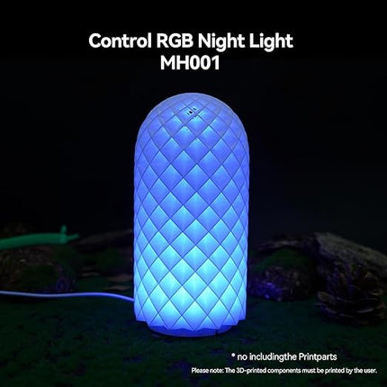 Remote Control RGB LED Lamp Kit 001 with Power Outage Color Storage for Bambu Lab Makerworld for Makeronline Multicolor Includes Button Battery 3D Printed DIY Hardware Model Parts 5V USB Powered3