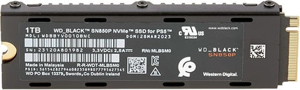 WD_BLACK 1TB SN850P NVMe M.2 SSD Officially Licensed Storage Expansion for PS5 Consoles, up to 7,300MB/s, with heatsink - WDBBYV0010BNC-WRSN