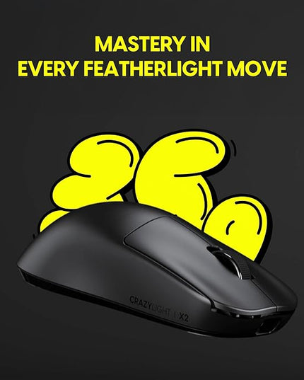 Pulsar Gaming Gears X2 Crazylight Wireless Gaming Mouse, Ultra Lightweight 1.23 oz (35g), Optical Switch, 32000 DPI, 750 IPS, XS-1 Sensor, 8k Compatible (Jet Black)