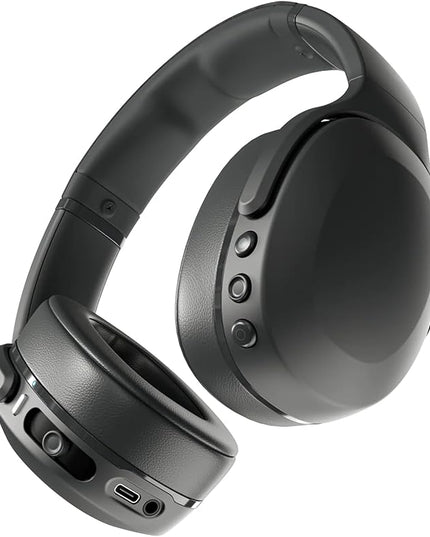 Skullcandy Crusher Evo Wireless Bluetooth Headphones with Multi-Sensory Bass, Noise Isolating Over-Ear Fit, Up to 40 Hours Battery, Microphone for iPhone Android - True Black