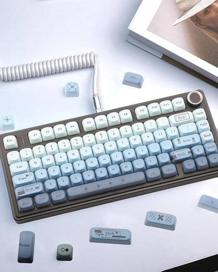134 Keys MOA PBT Keycaps Set for Cherry Gateron MX Switches Mechanical Keyboard Key Cap (Gradient Blue)