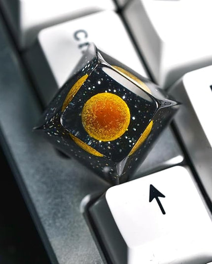Venus Planet Artisan Keycap R1 SA Profile Custom Galaxy Keycaps 1U ESC Handmade Resin Gaming Solar System Planets Key Cap Cherry MX Switch Compatible Mechanical Keyboard Space Lover Gift