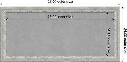 Amanti Art White Framed Magnetic Board 24x52 Oversize Vision Board for use with Magnets, 100% Metal Sheet to Display Items as Office Decor or for Home Organization in mudroom, Kitchen or Kids Room