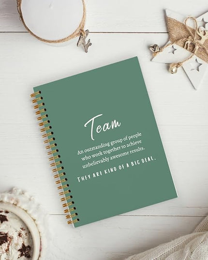 Sage Green Meeting Notebook for Work, Employee Appreciation Gifts, Team Gifts for Employees, Journals for Writing, Thank You Gifts for Women Men Leader Boss Mentor Manager Coworkers, 5.5"x8.3"