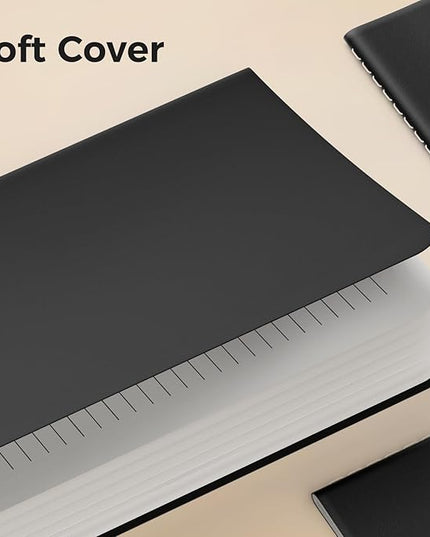 12 Pack College Ruled Notebook Journals Bulk, Lined Paper, 60 Page, 5.5x8.3 inch, A5, Travel Journal Set for Travelers, Students, Church, Office, Writing Diary Subject Notebooks Planner, Black