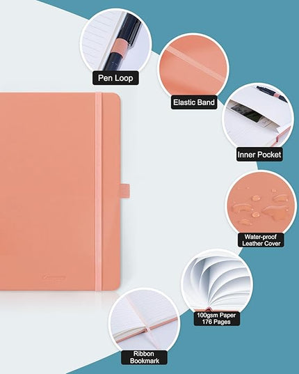 Comix 4 Pack Lined Journal Notebooks for Women, 176 Pages, 5.5 x 8.3, Hardcover, Morandi, 100gsm Paper, A5 Journaling Notebooks, Perfect for Work School Home