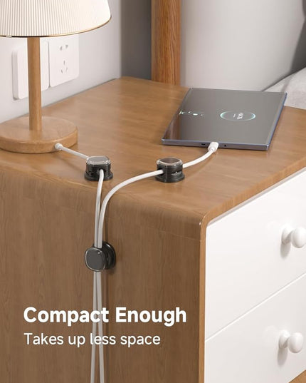 Magnetic Cable Clips, Adjustable Cord Holder Management, Adhesive Wire Keeper Organizer for Home Office Desk Phone PC Car Wall Desktop Nightstand Appliance (9-PCS Black)