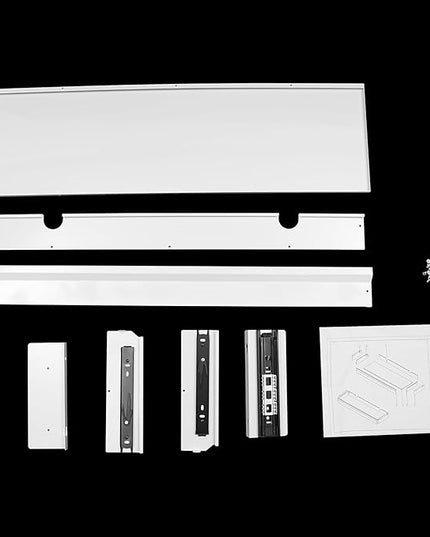 FFanhia 30 Inch Under Desk Mounted Sliding Pull-out Drawer Storage for Sit Stand Workstation Office(Applicable Table Thickness: 0.79in) White
