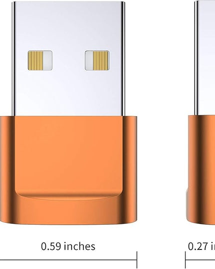 USB C Female to USB Male Adapter (4-Pack),Type C to USB A Charger Cable Adapter for iPhone 11 12 13 14 15 Plus Pro Max,Samsung Galaxy Note 20 S24 S23 Ultra,iPad Air 4 5 Mini 6 AirPods,Google Pixel XL