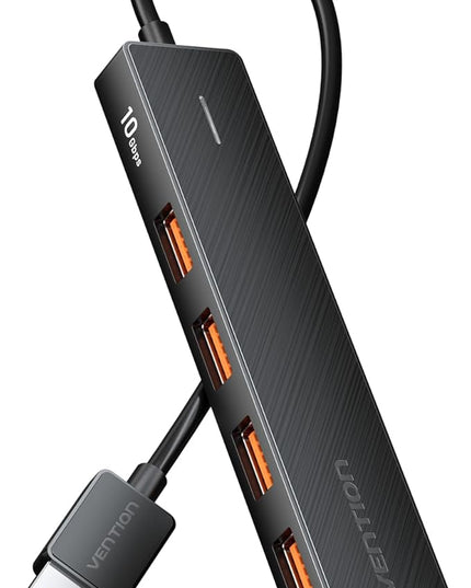 VENTION 10Gbps USB 3.2 Hub, USB Hub with 4 USB A 3.2 Ports, USB 3.2 Gen 2 Splitter USB Expander for Chromebook Surface Pro 3 iMac PS4 Laptop Xbox Flash Drive