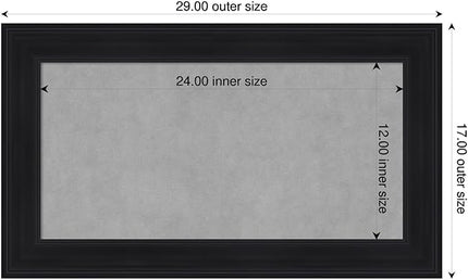 Amanti Art Black Framed Magnetic Board 17x29 Small Vision Board for use with Magnets, 100% Metal Sheet to Display Items as Office Decor or for Home Organization in mudroom, Kitchen or Kids Room